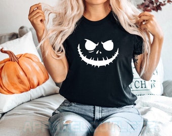 Evil Pumpkin t shirt halloween skeleton body bones scary ghost present fancy dress gift Lounge wear party night out womens new funny
