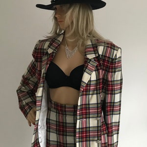 Yellow plaid skirt and blazer outlet