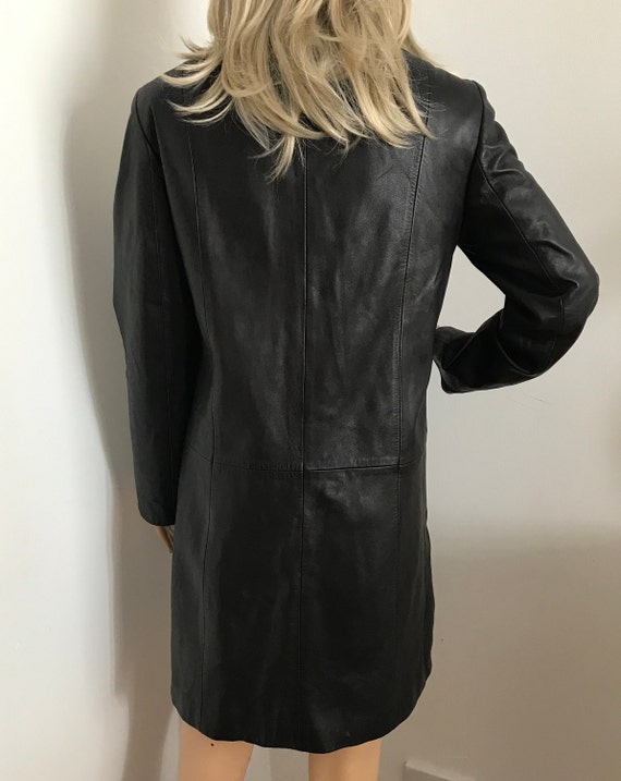 Vintage 90s Butter-soft Black Leather Jacket with… - image 7