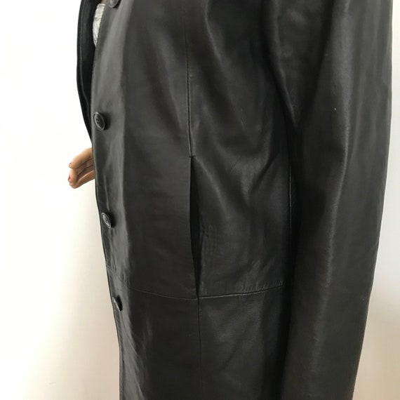 Vintage 90s Butter-soft Black Leather Jacket with… - image 3