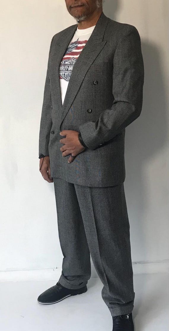 Vintage 80/90s Dogtooth Checked St Michael Jacket Set - Trousers