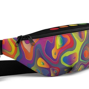 LGBTQ Pride Rainbow Fanny Pack, LGBT Gifts, LGBTQ Gifts, Rainbow Pride Accessories, Gifts for Gay Lesbian, Boyfriend Girlfriend Artists Bags