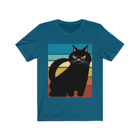 Retro Cat Graphic T-shirt, Cute Cat Shirt, Cat Dad, Cat Mom