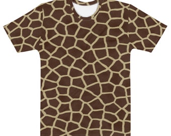 Giraffe All Over Print T-Shirts, Unisex Animal Print Clothing Men's or Women's Safari Shirt, Animal Lovers Print Shirts, Giraffe Tshirt