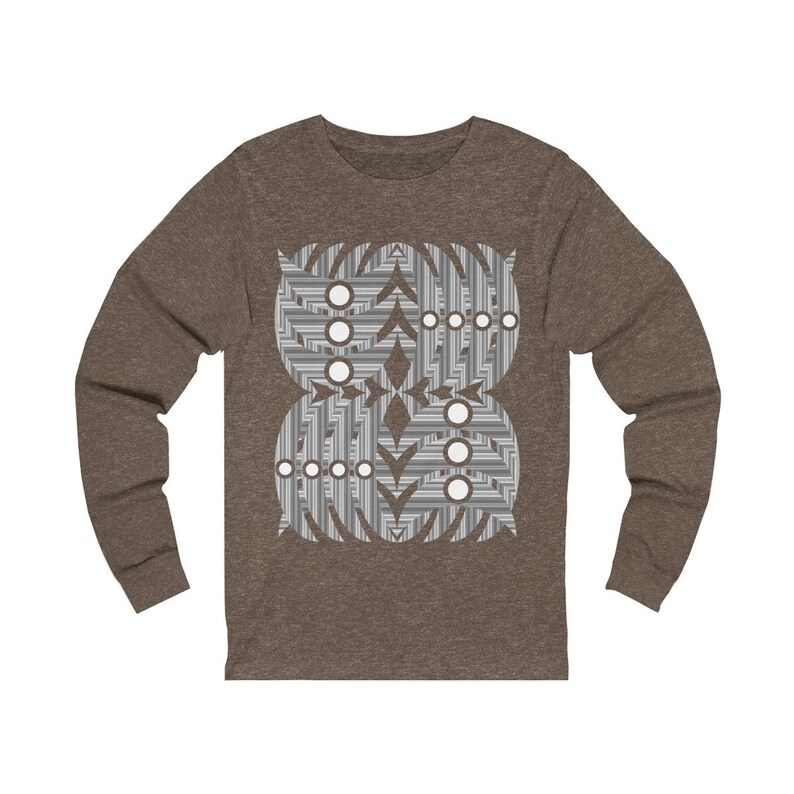Bohemian Geometric Pattern Long Sleeve T-Shirt main image 1