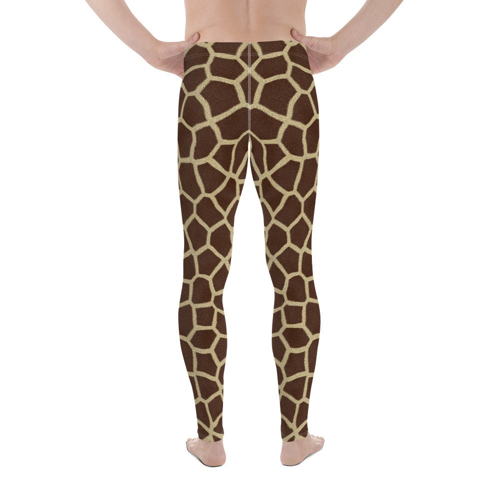 Men's Hipster Fun Leggings, Gifts for Men, Giraffe Leggings Pants