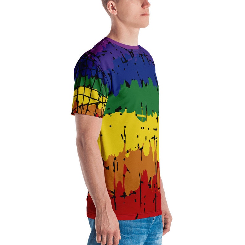 Gay Pride Rainbow T-shirt Men/'s T-shirt All Over Print Rainbow Shirt Ravers Gamers Surfers Skaters World Pride 2019 Christmas Birthday Gifts