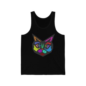 Cats Shirt, Cat Shirts, Cat Tank Top, Unisex Shirts, Gifts for Cat Lovers, Original Abstract Art Shirt, Cat Mom Cat Dad Gift, Colorful Shirt