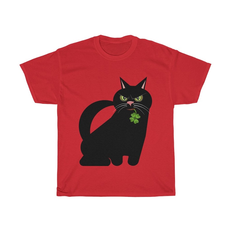 Patricks Cat Lovers Shirt Patricks Day T-shirt St Funny Black Cat Lucky Irish T-shirt St Tees for St Patricks Day Cute Cat Shirts Gift