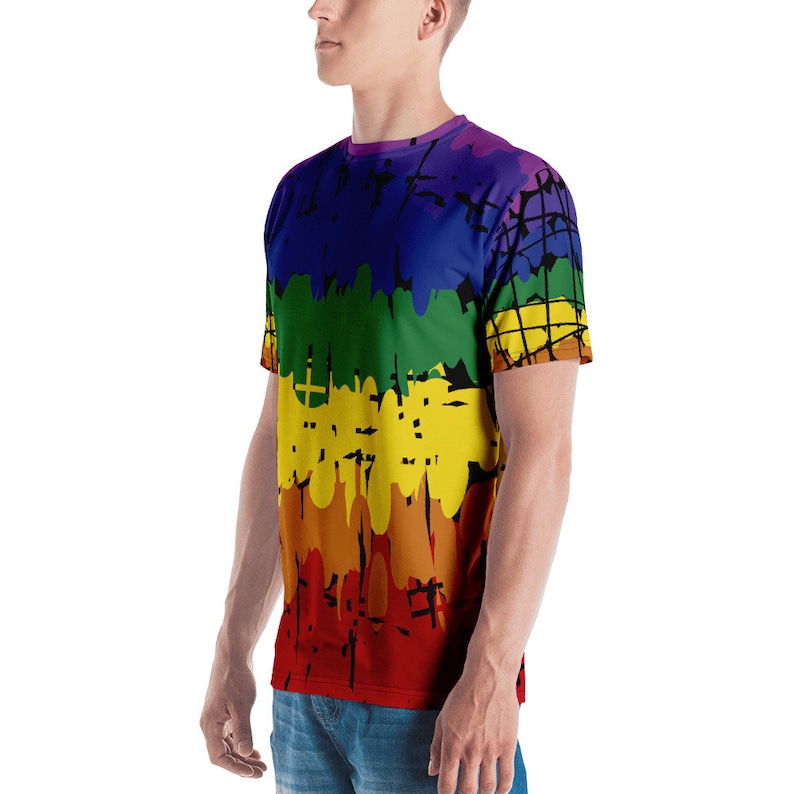 Gay Pride Rainbow T-shirt Men/'s T-shirt All Over Print Rainbow Shirt Ravers Gamers Surfers Skaters World Pride 2019 Christmas Birthday Gifts