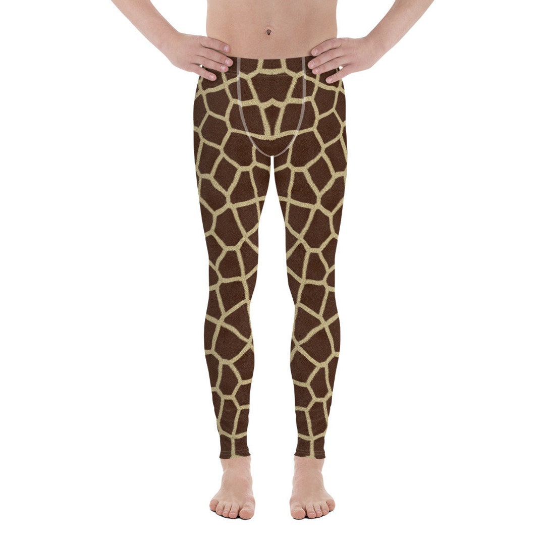Men's Hipster Fun Leggings, Gifts for Men, Giraffe Leggings Pants