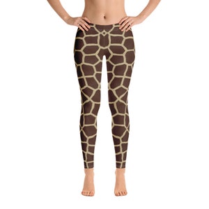 Womens Leggings Animal Giraffe Print, Boho Clothes, Yoga Running Workout Gym Streetwear, Cute Leggings Gifts for Women Mom Sister Birthday