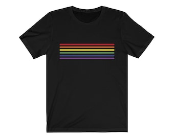 Rainbow LGBT Shirt, Gay  Mens Shirt, Lesbian Shirt, LGBTQ Rainbow Pride, Pride Clothing, Rainbow Shirt, Rainbow Flag Banner, Pride Month Tee