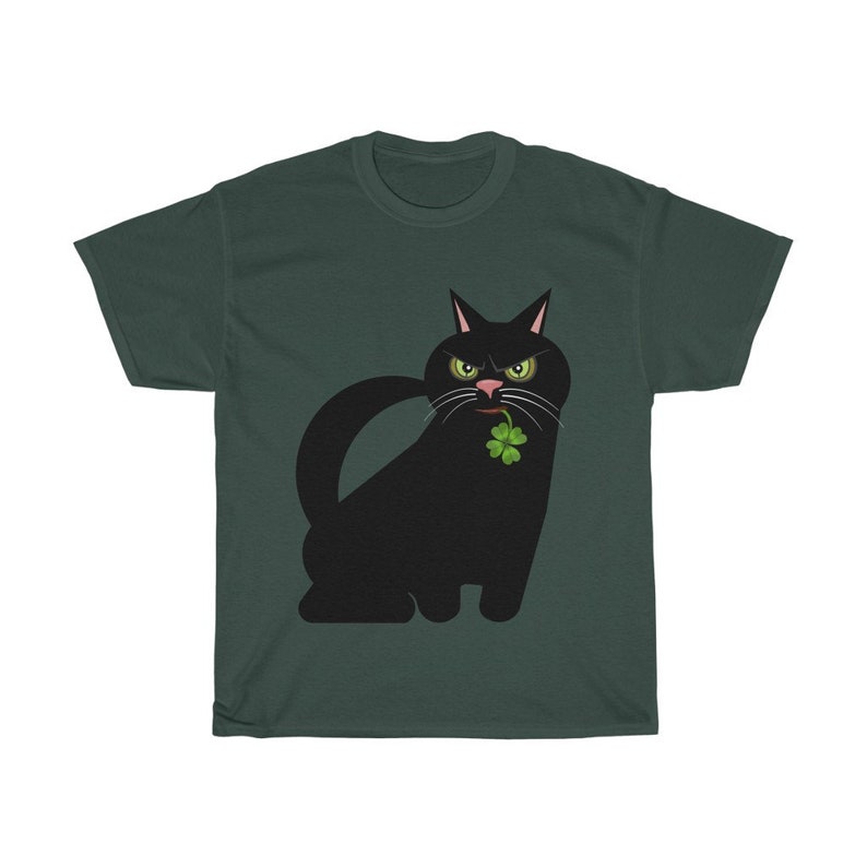 Patricks Cat Lovers Shirt Patricks Day T-shirt St Funny Black Cat Lucky Irish T-shirt St Tees for St Patricks Day Cute Cat Shirts Gift