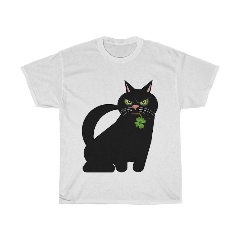 Patricks Cat Lovers Shirt Patricks Day T-shirt St Funny Black Cat Lucky Irish T-shirt St Tees for St Patricks Day Cute Cat Shirts Gift
