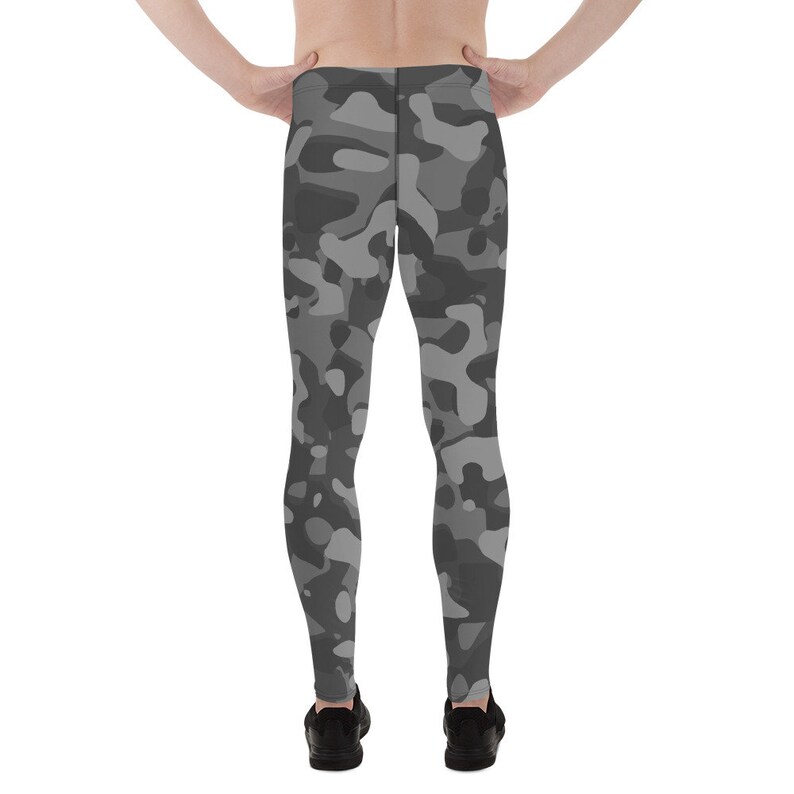 Grey Camouflage Print Men's Leggings
