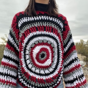 Custom Crochet Striped Eyeball sweater