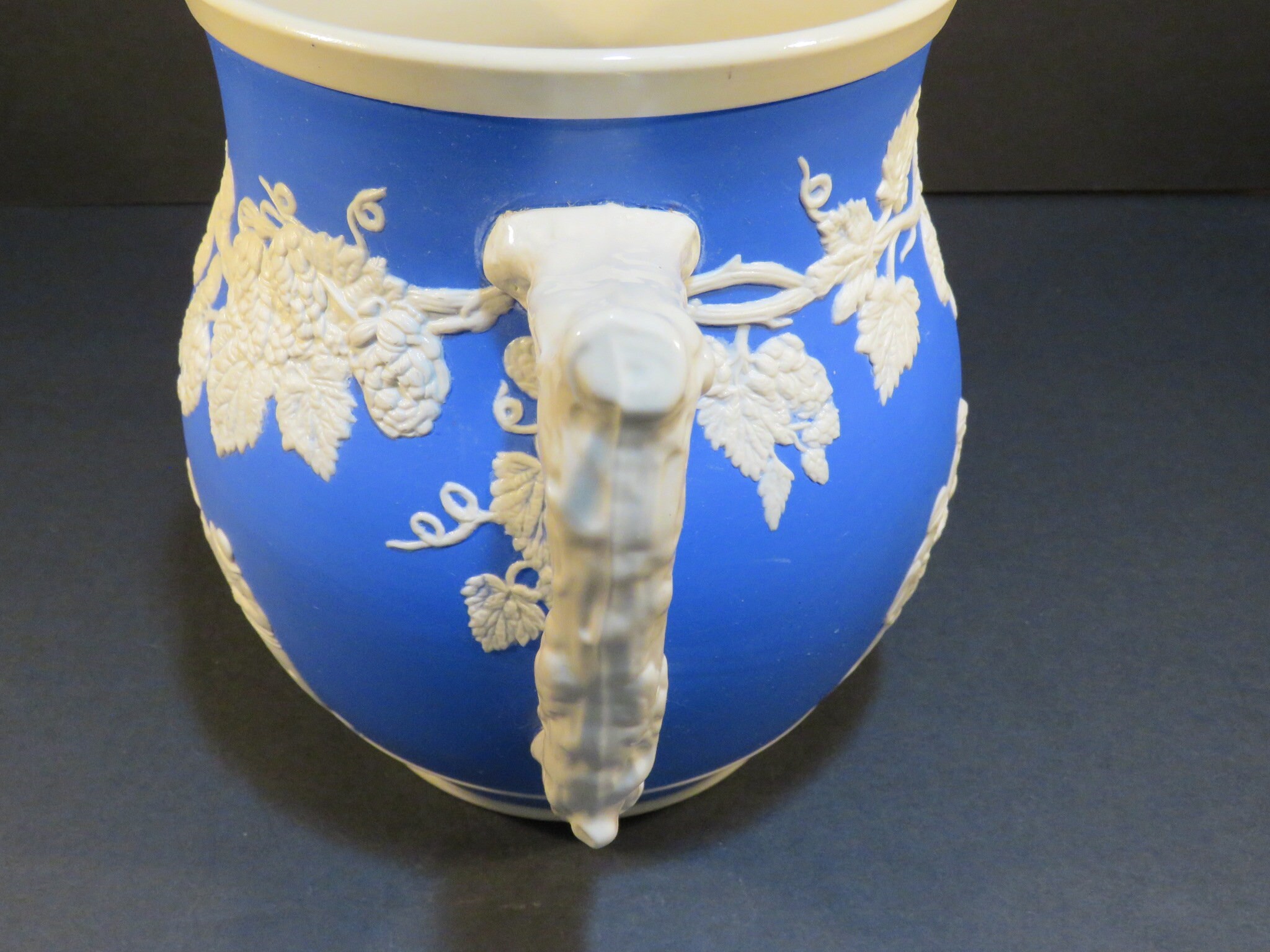 Antique Copeland Spode England Jasperware Blue Pitcher With  Copeland Spode Blue Jasperware English Tavern Pub Scene from England Wine Cup main image 1