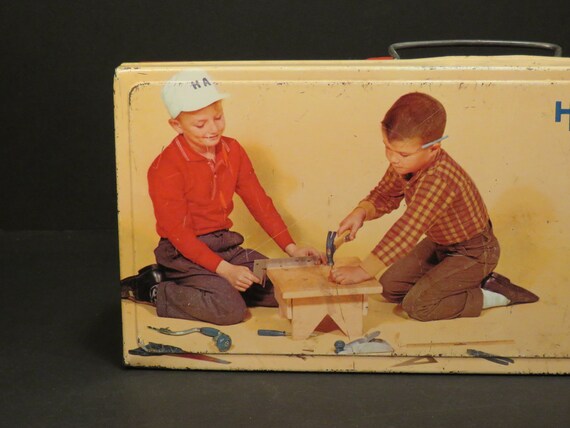 Vintage Handy Andy Blue Diamond Tool Set Tin Box, No. 620, No