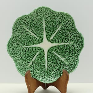 Faiancas Belo Portugal Green Cabbage Leaf Plate, Majolica Caldas da Rainha 241/2,
