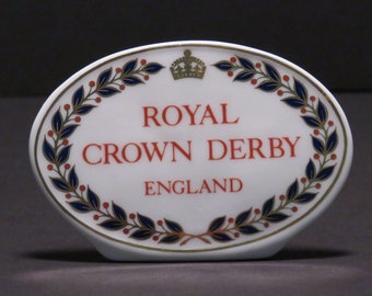 Royal Crown Derby Porcelain Shelf Retail Dealer Display Sign Advertising