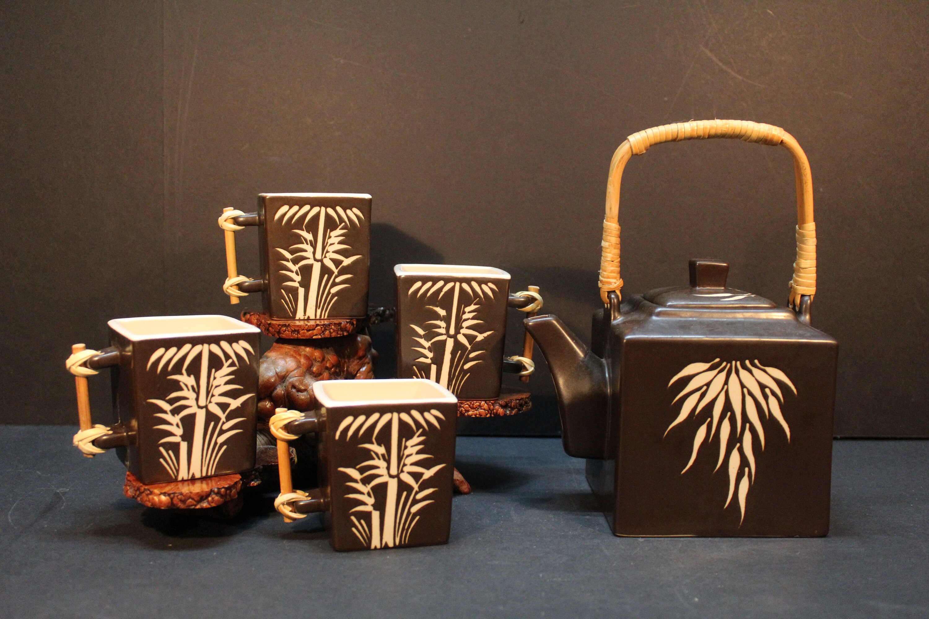 Bamboo Design Teapot - Etsy