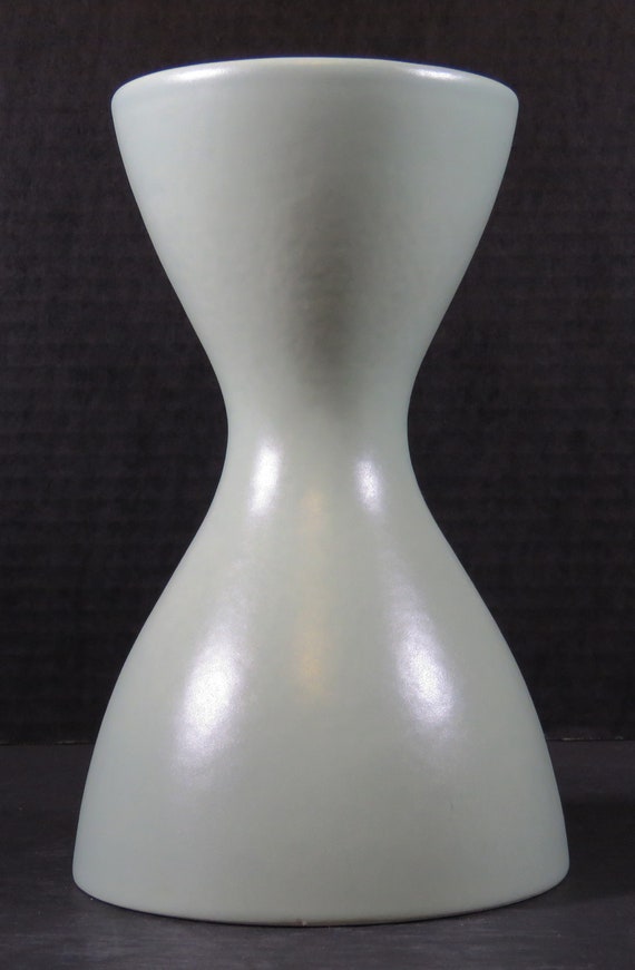 Vintage Romania Hour Glass Vase Mid Century Modern Art Pottery Etsy