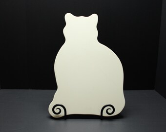 White Cat Shaped Cutting Board, Charcuterie Cheese Kitchen Serving Tray, Vintage