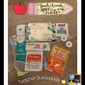 Teacher Survival Kits - Teacher Appreciation - 1st day of school - Back to school - Sip Sip Hooray It&#39;s the first day - TEACHER GIFTS