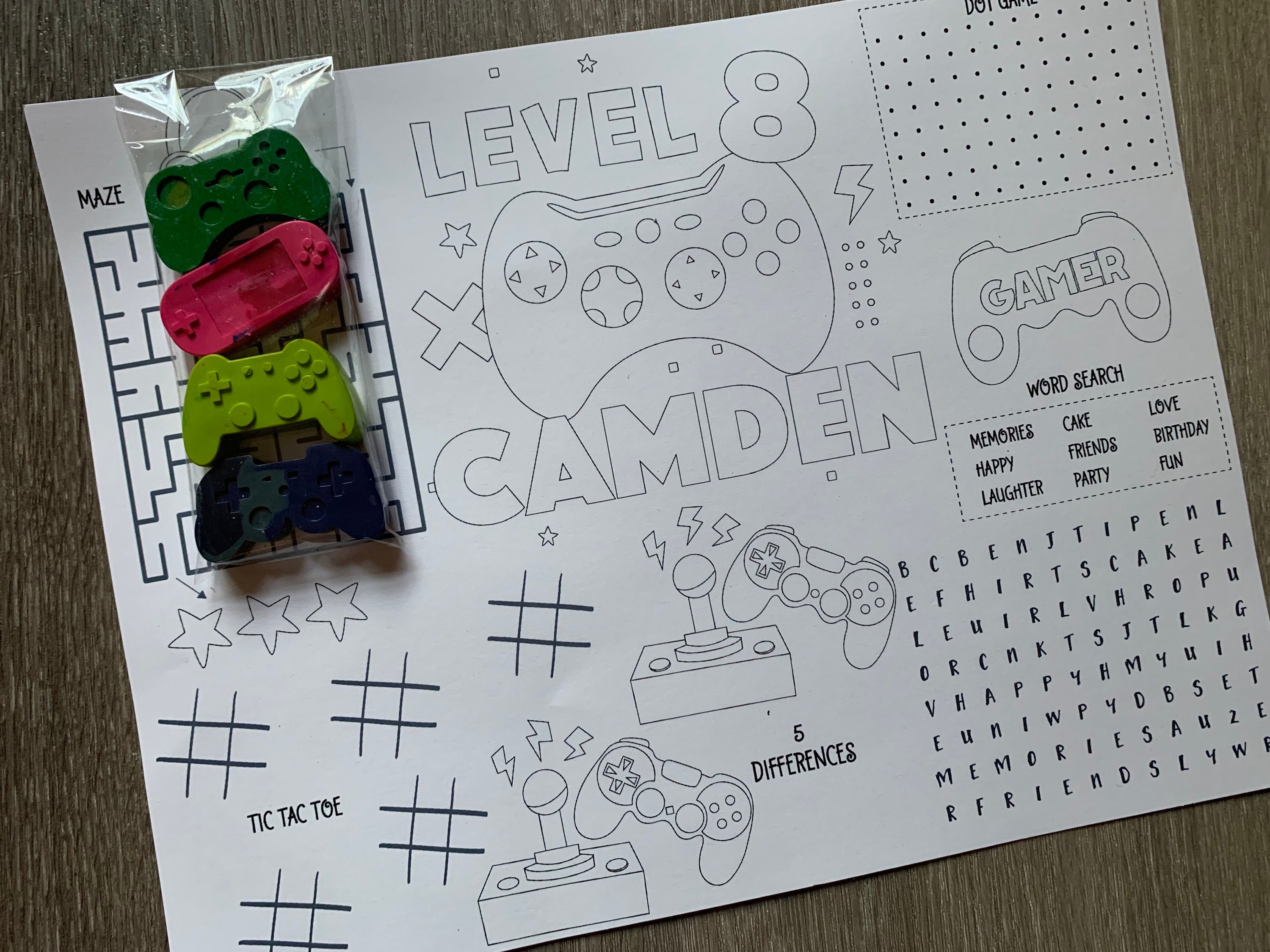 Gamer Crayons Gamer Party Party Favors Birthday Party Crayons Kids