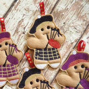 Gingerbread scotsman, Gingerbread Man Wearing Kilt, Gingerbread Lady, Tree Decoration, Christmas Tree Ornament, Christmas Scottish Gifts image 1