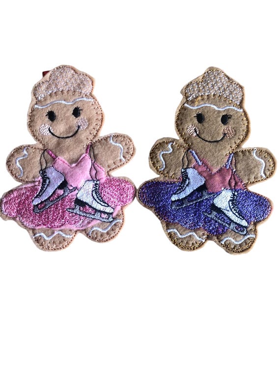 Figure Ice Skating dress Gingerbread Tree Decoration, Ice Skating Gingerbread, Figure Skating Christmas Gift, Home Decor Gift For Her