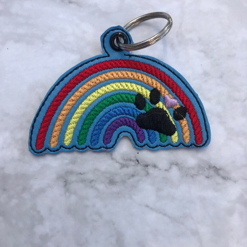 Bridge Key Ring Rainbow Bridge Keyring, Rainbow Bridge Pet Memorial , Embroidered ...