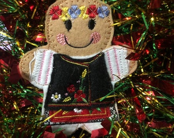 Gingerbread Polish Dress Gingerbread PolishDancer, Folk Dancer, Tree Ornament, Dancer Gift, Dancer Keepsake