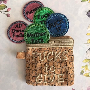 Bag of F*cks Zipper Pouch: Funny Gag Gift with Sweary Tokens