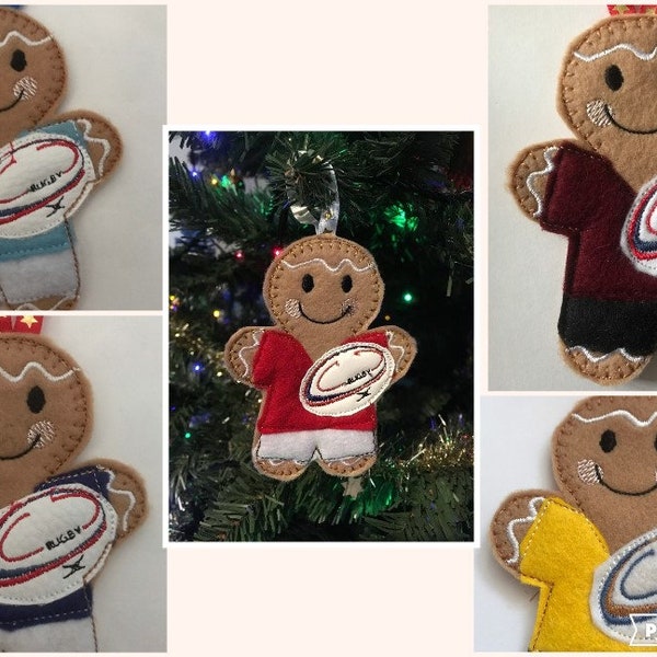 Gingerbread Rugby Player, Gingerbread Cyclist, Tree Decoration, Tree Ornament, Rugby Keepsake, Cycling Keepsake, Rugby Gift, Cycling Gift