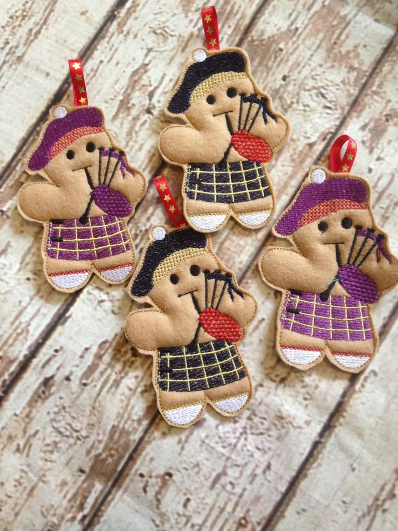 Gingerbread scotsman, Gingerbread Man Wearing Kilt, Gingerbread Lady, Tree Decoration, Christmas Tree Ornament, Christmas Scottish Gifts image 1