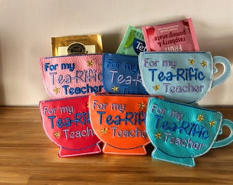 Tea-riffic Teacher Tea Cup Tea Lovers Gift, Tea Bag Gift