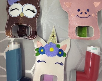Animal Asthma Inhaler Cover, Pet Design Inhaler Cover, Owl Inhaler, Pig Inhaler Clippie, Inhaler Carrier, Inhaler Holder