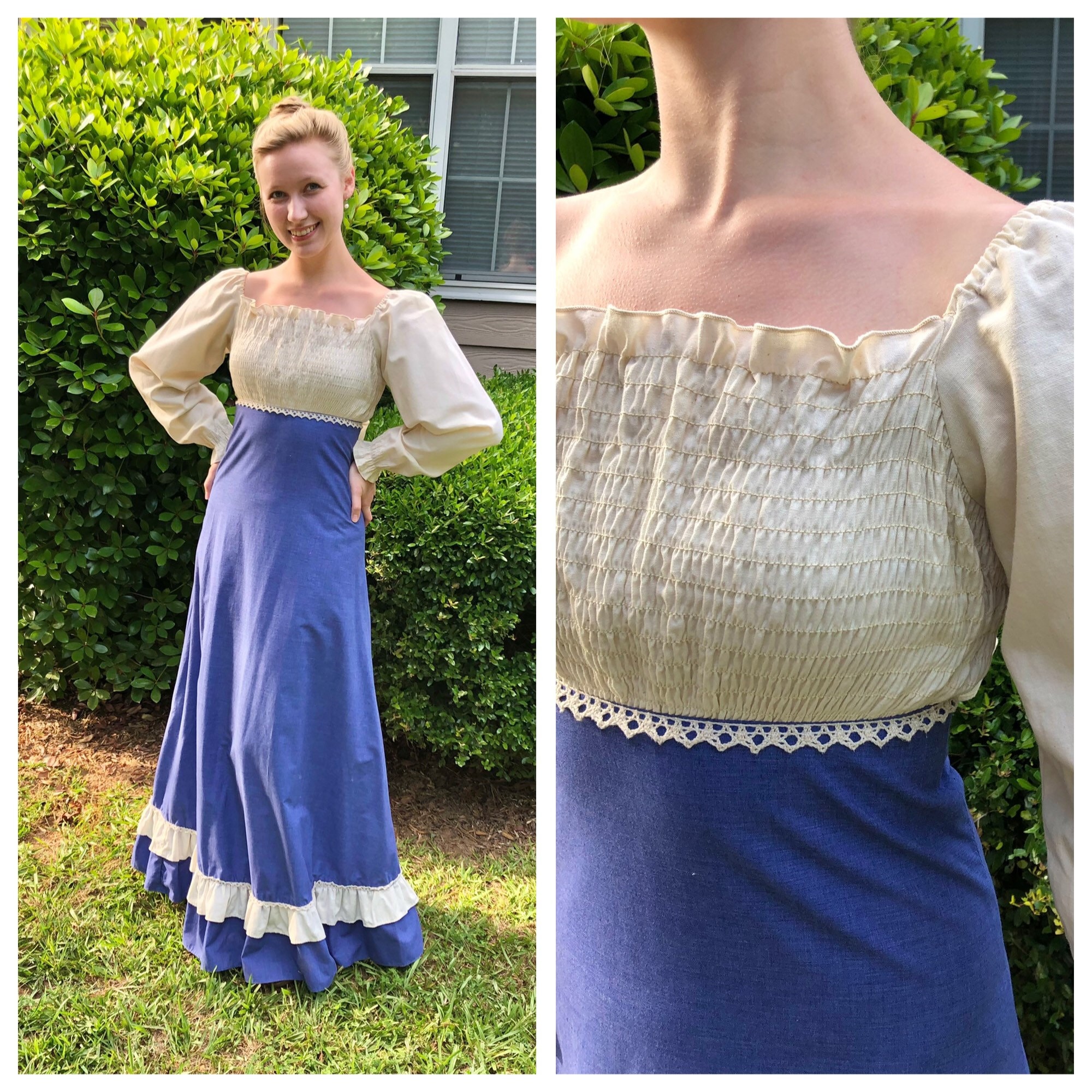 1969 Gunne Sax black label Renaissance Medieval maxi dress | Etsy