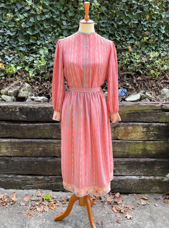 Vintage 1980s Calvin Klein Pink Silk Blazer Dress