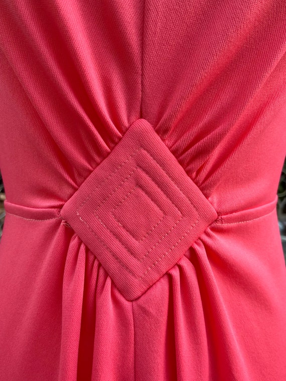 1970s coral long sleeve maxi dress, 70s vintage m… - image 5