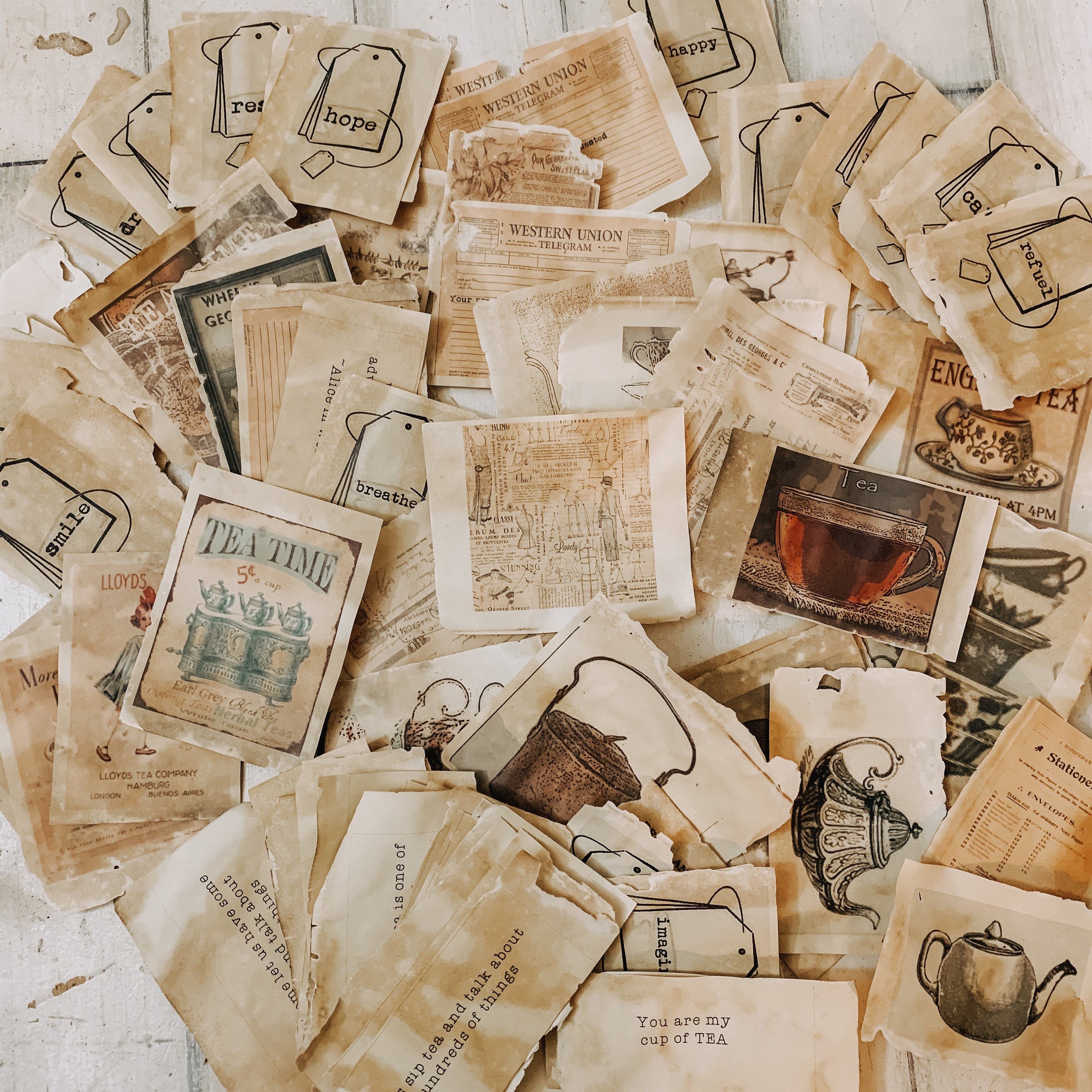 Journal fait main de sachet de thé papier taillé de thé Etsy