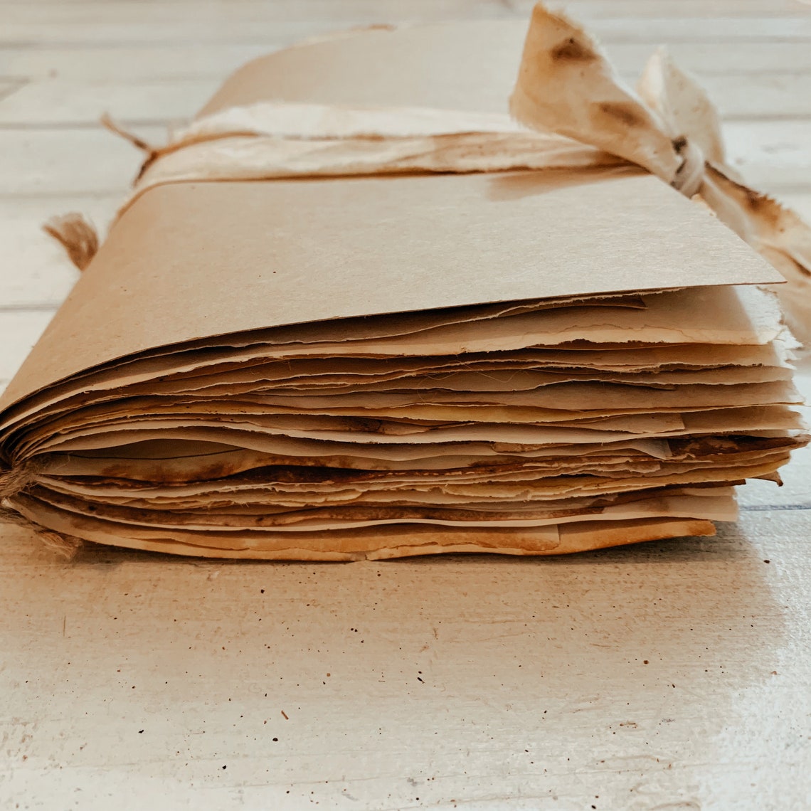 Tea dyed paper journal coffee stained paper BRAVELY Etsy