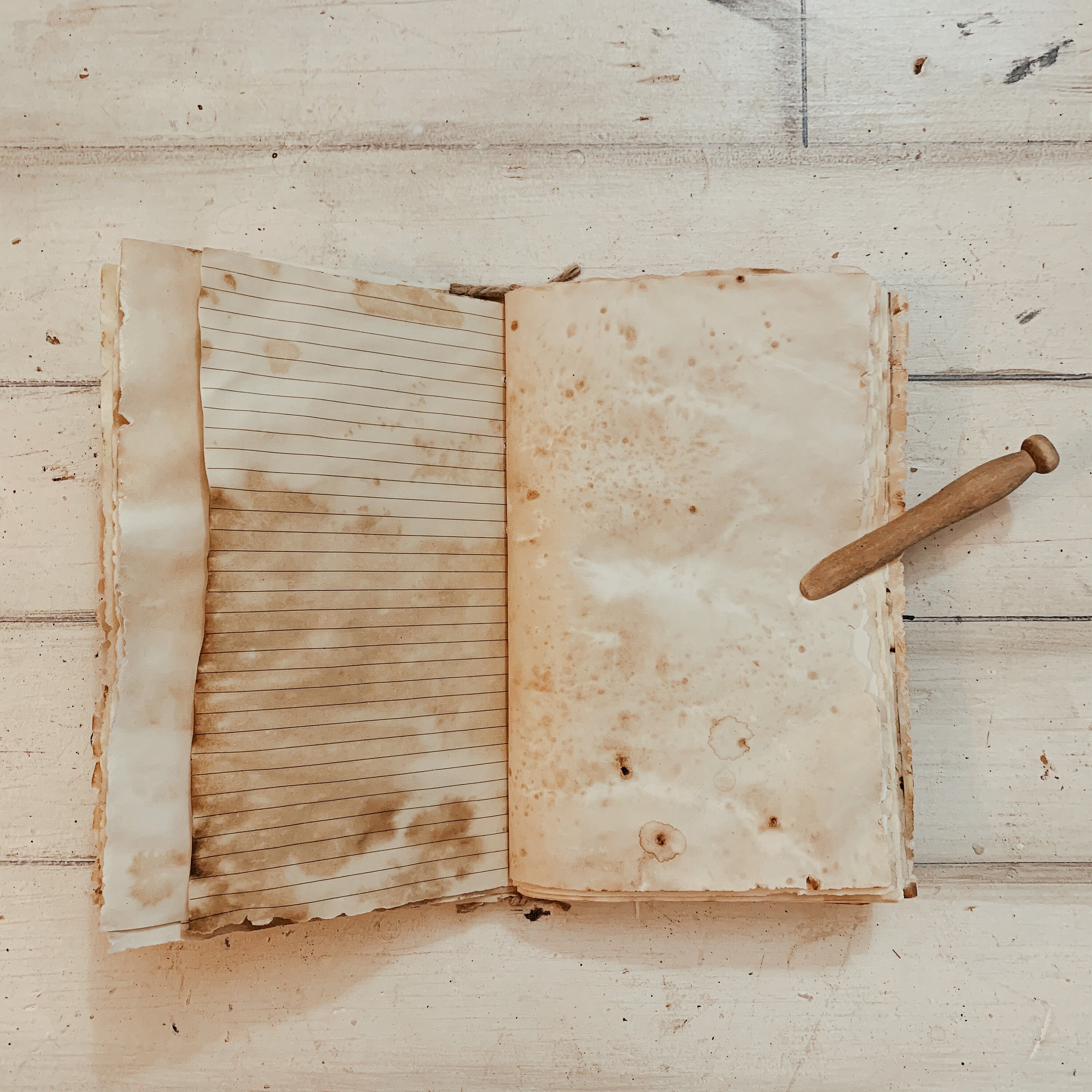 Tea dyed paper journal coffee stained paper BRAVELY Etsy