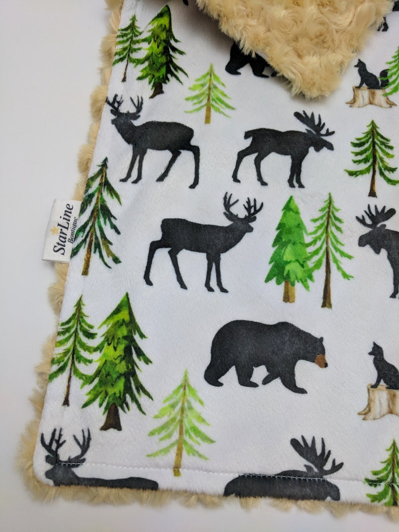 Forest Baby Lovey Minky Security Blanket Woodland Baby Shower Woodland Animals Lovey Forest Woodland Lovey Woodland Forest Nursery Gift