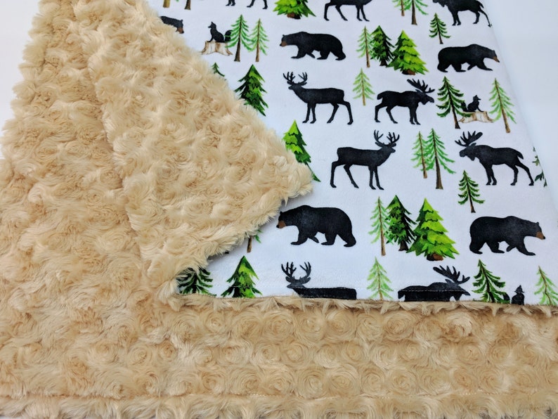 Forest Woodland Baby Blanket Baby or Adult Minky Blanket Woodland Baby Shower House Warming Gift Blanket Forest Gift Forest Minky Blanket