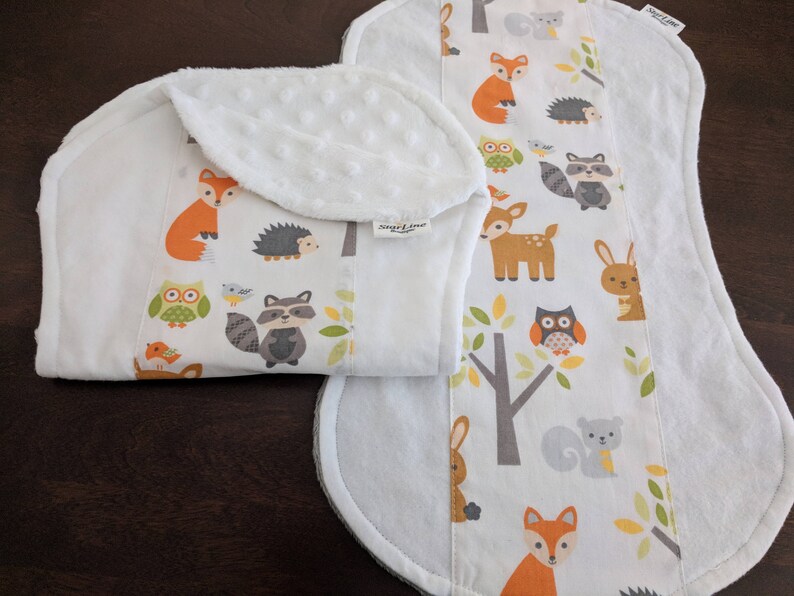 Woodland Burp Cloths Woodland Baby Shower Gender Neutral Etsy