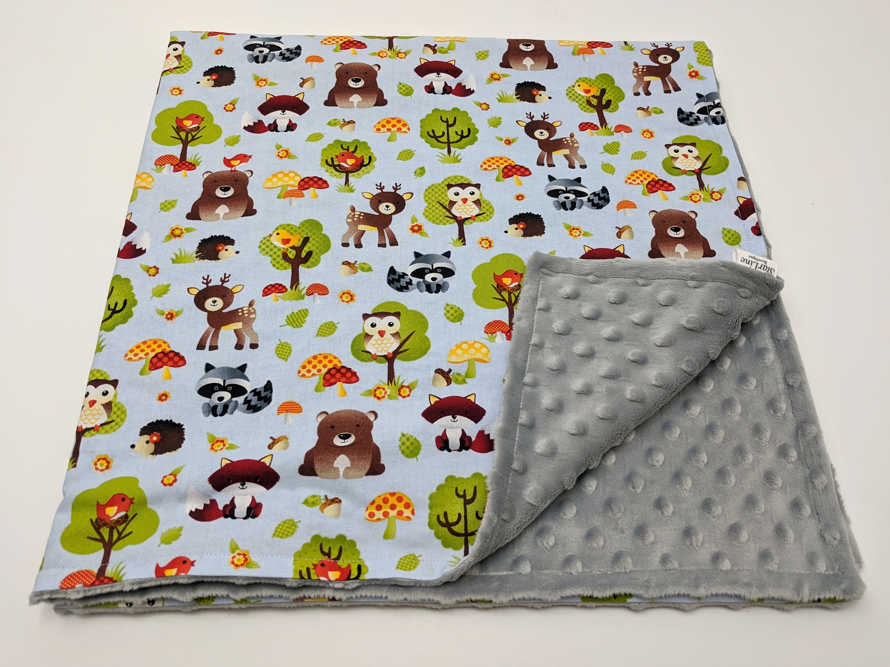 Woodland Creatures Baby Blanket Woodland Baby Blanket Etsy