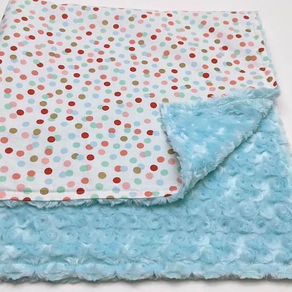 Pastel Dot Baby Blanket, Pastel Baby Nursery Blanket, Girl Baby Shower Gift, Light Weight Baby Blanket, Polka Dot Nursery Gift Baby Girl